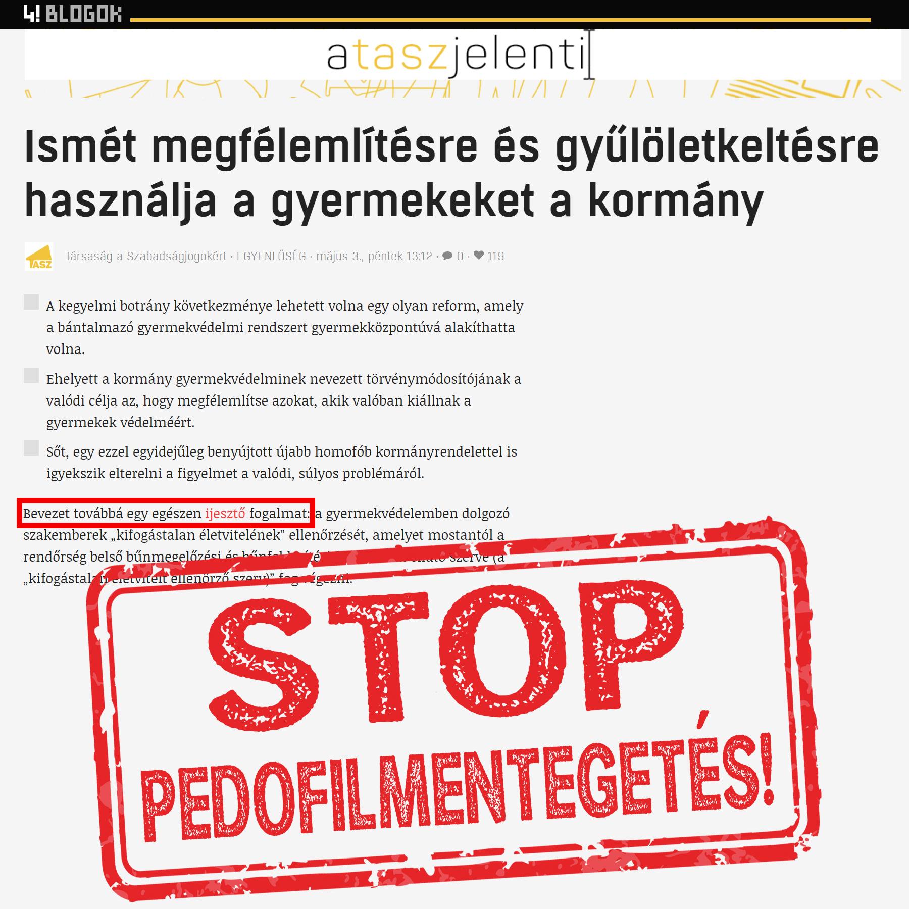 Ismét a pedofilokat mentegeti a baloldal!