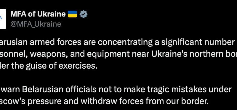 Kijev felszólította Minszket, hogy vonják ki a csapataikat az ukrán határról