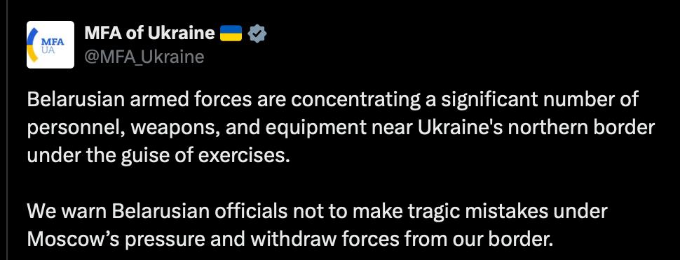 Kijev felszólította Minszket, hogy vonják ki a csapataikat az ukrán határról