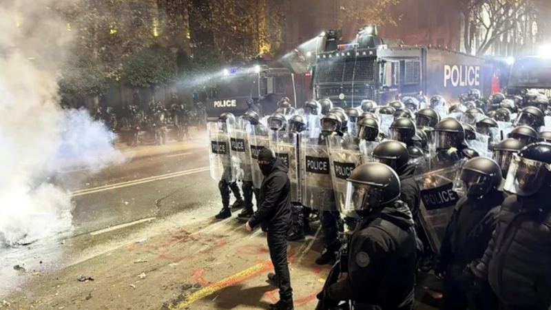 A nyugatbarát grúz elnök felszólította az iskolákat, hogy támogassák a tüntetőket