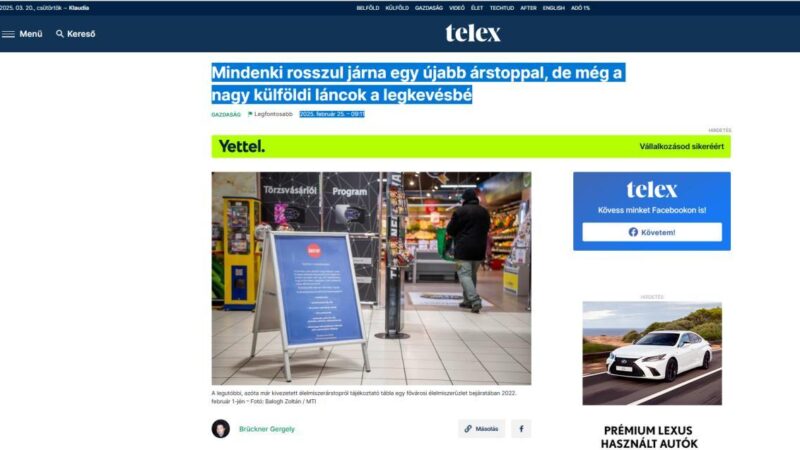 A dollármédia azért aggódott az árrésplafon bevezetése miatt, mert a multik vastagon pénzelik őket