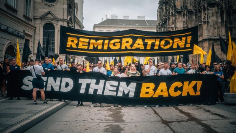 „Remigrációt!” – Migrációellenes tiltakozást tartottak Bécsben