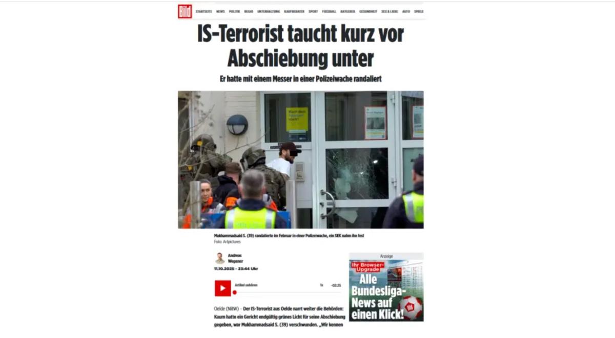 Az ISIS kiutasított, elítélt terroristája eltűnt a német hatóságok szeme elől