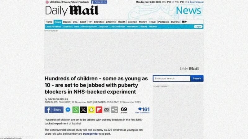 Emberkísérlet: a brit közegészségügy (NHS) több száz gyerekbe injekcióz betiltott hormonblokkolókat, kísérletképpen