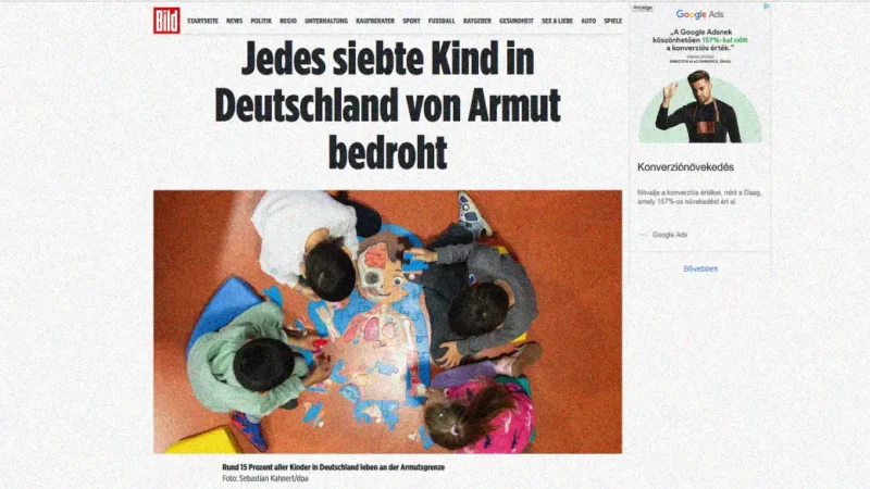 Statisztikai Hivatal: Németországban minden hetedik gyereket fenyegeti a szegénység