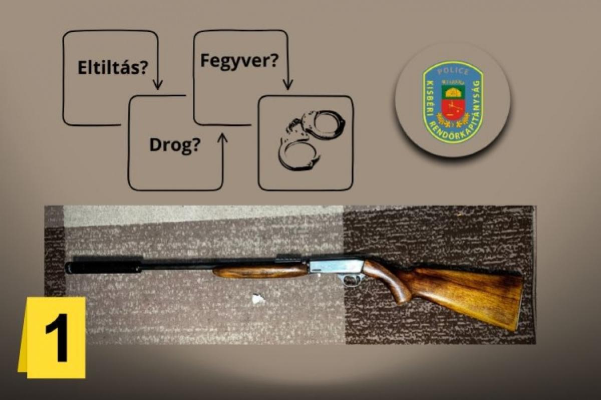 Rendszám nélkül, beszívva ült volán mögé a vezetéstől eleve eltiltott sofőr, a lakásában egy puskát is találtak a rendőrök