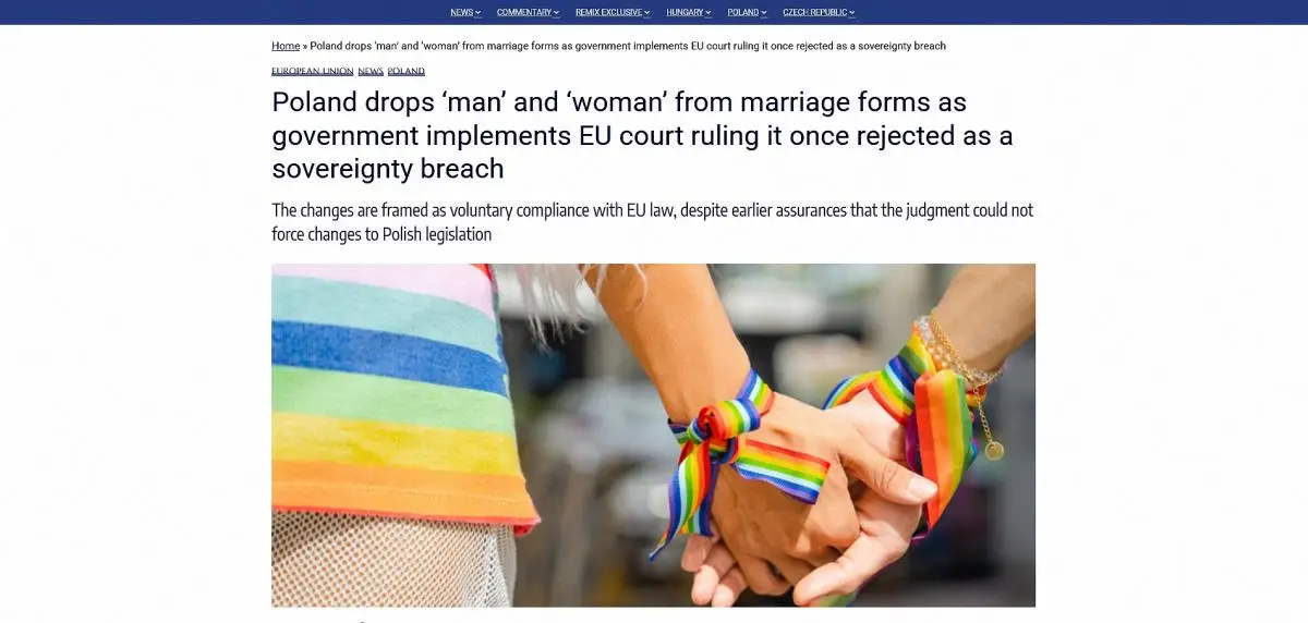 Magyar Péter lengyel haverjai megcsinálják: kitörlik a „nő” és a „férfi” nemeket a házassági anyakönyvi kivonatokból