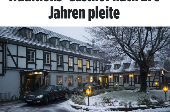 Csődbe ment Németország egyik legrégebbi fogadója a magas energiaárak miatt