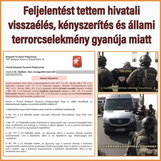 Hadházy: terrorcselekmény történt, feljelentést tesz a kormány ellen