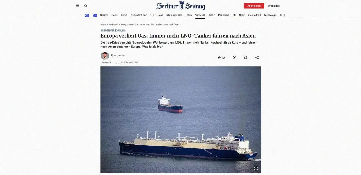 Irányváltoztatás: egyre több LNG-hajó tart Ázsia felé