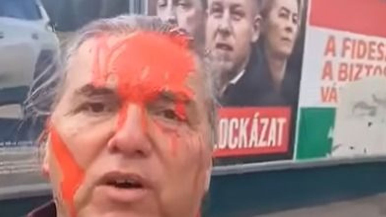 Újabb fideszes aktivistát ért támadás, fényes nappal öntötték le vörös festékkel – videóval
