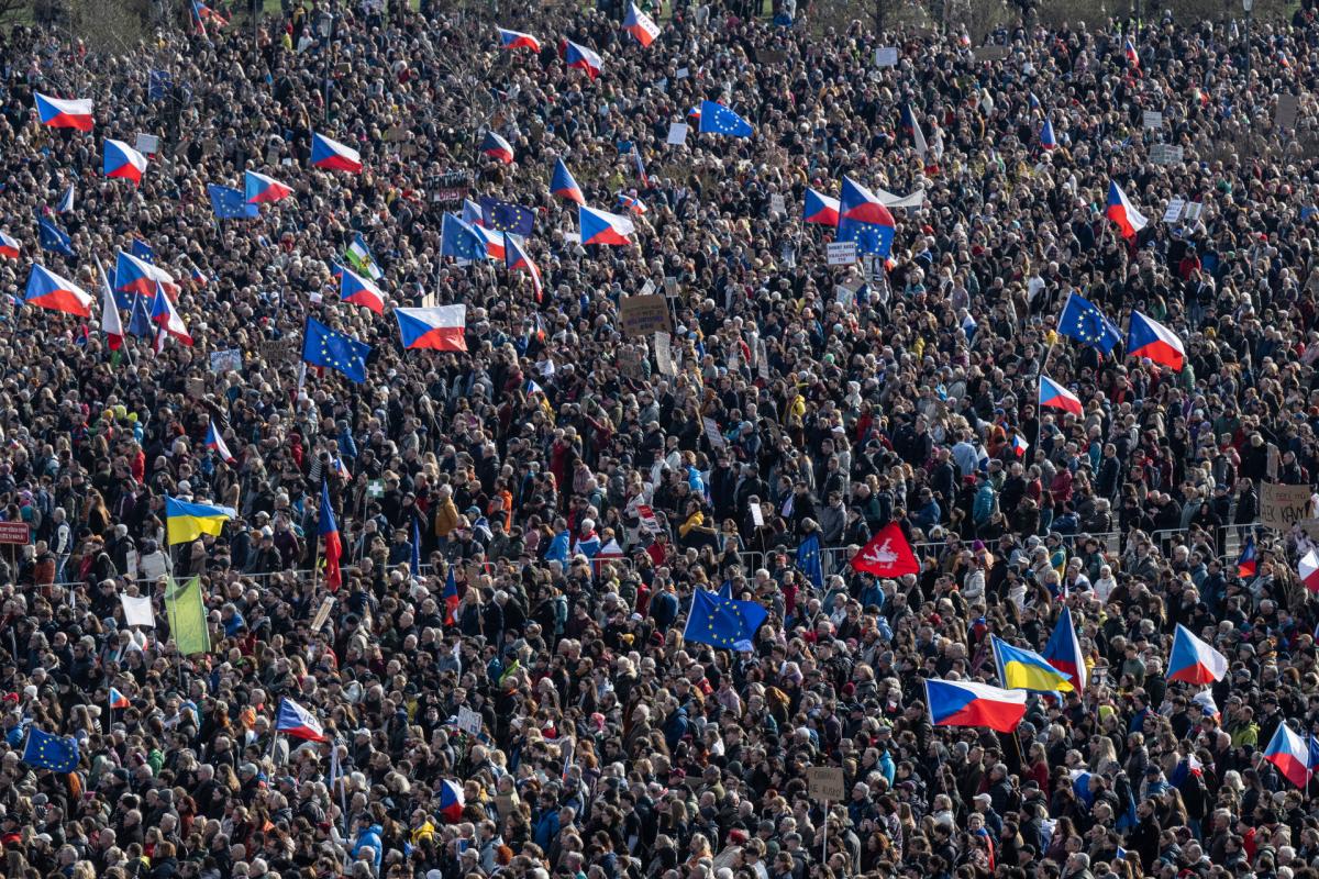 Kormányellenes tüntetés volt Prágában