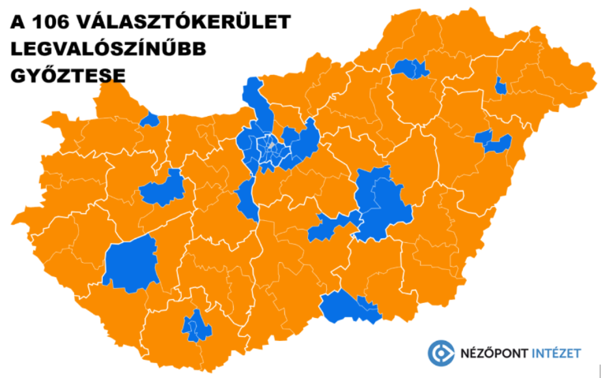 Ebben a 66 választókerületben várható Fidesz-győzelem