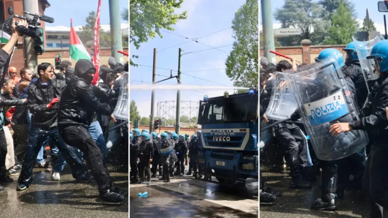 Antagonisták okoztak káoszt Torino utcáin: Összecsapások a rendőrséggel, üvegek, botok és irritáló gáz a rohamrendőrökre