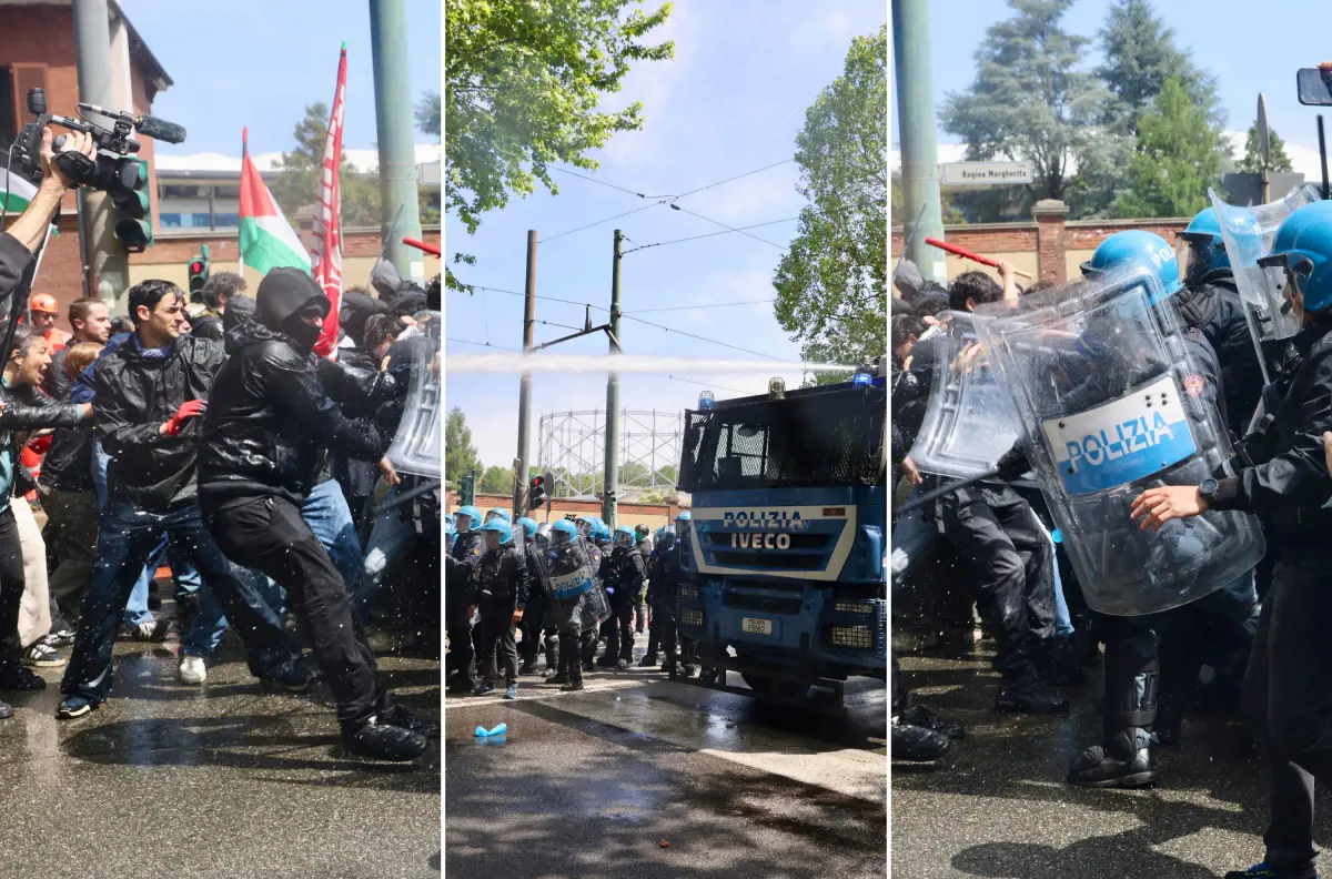 Antagonisták okoztak káoszt Torino utcáin: Összecsapások a rendőrséggel, üvegek, botok és irritáló gáz a rohamrendőrökre