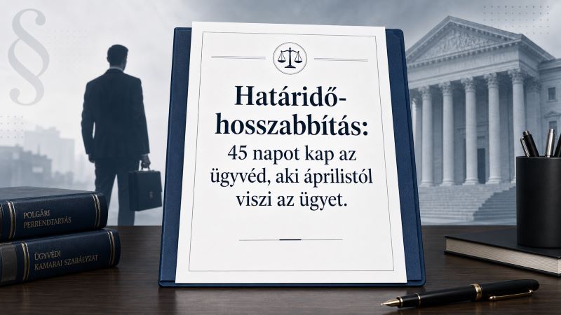 Határidőhosszabbítás: 45 nap az ügyvédnek, aki áprilistól viszi az ügyet